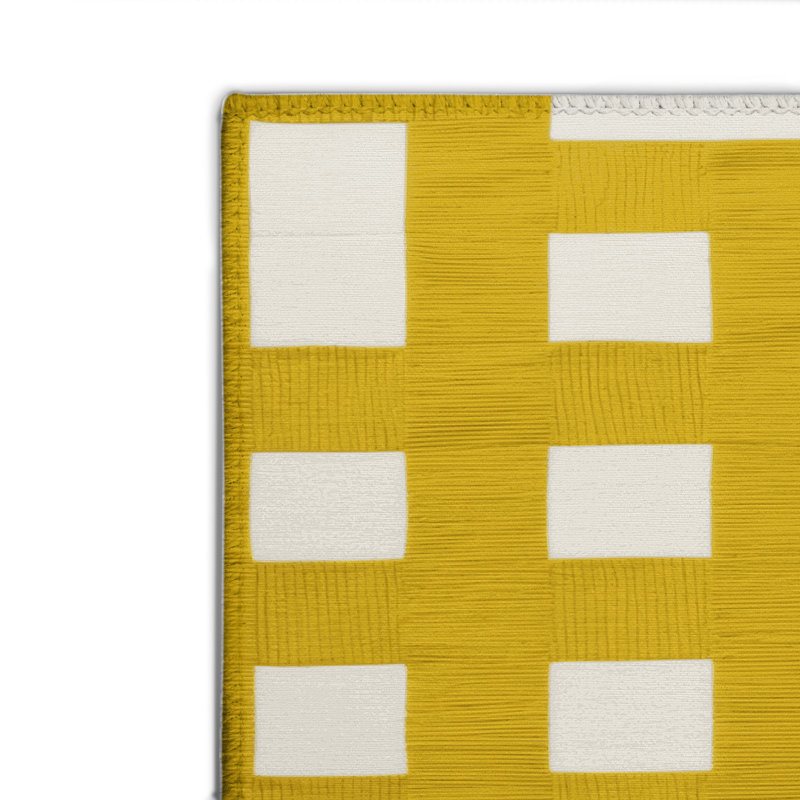 Tapis d'intérieur et d'extérieur à carreaux brun, Rectangulaire 2 pi x 3 pi