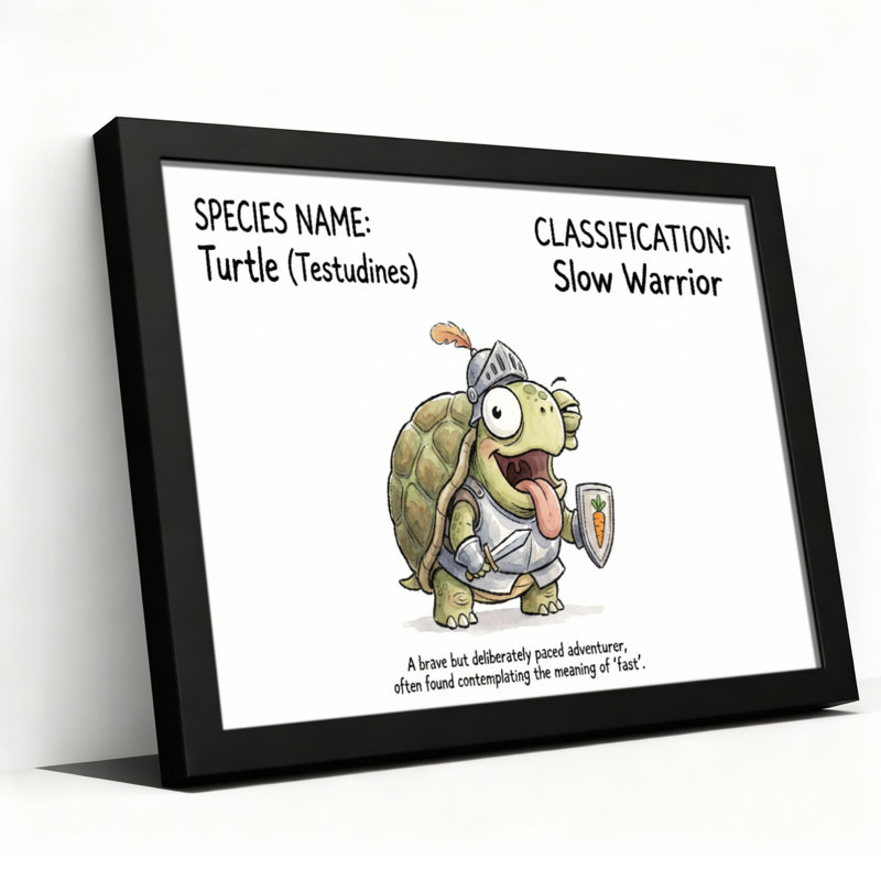 «Turtle Warrior», reproduction d'art sur toile tendue sur toile, ensemble de 1, H 12 po x l 18 po