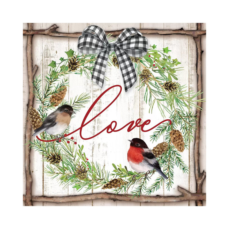 Love Pinecone Wreath by Mollie B. - Wrapped Canvas Print, 93.98 cm H x 93.98 cm W x 3.175 cm D