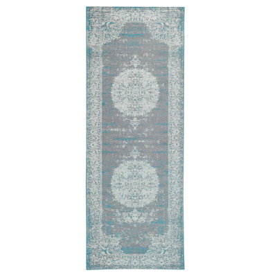 Tapis gris/turquoise vieilli Axelrod