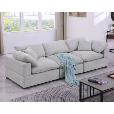 Upholstered Chenille Cloud Sofa Modular Couch