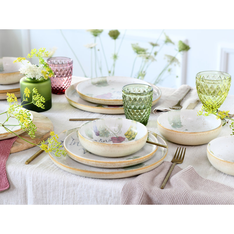 Uno Piece Stoneware Dinnerware Set - Service for 4