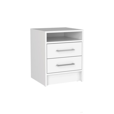 Nightstand , End Table, Side Table Superior Top, Two Drawers
