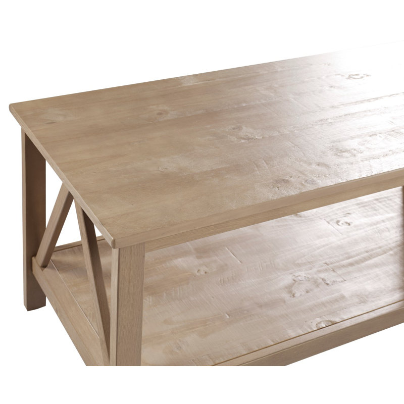 Downtown Solid Wood Four Leg Coffee Table, Grey