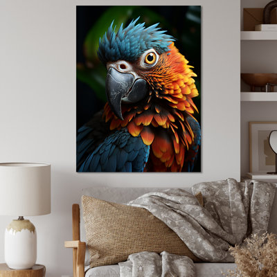«Vibrant Parrot Portrait I», reproduction sur toile