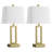 Permelia 23.5" Metal Table Lamp Set with USB, Type-C Ports and Built-in-Oulet-1006742191-1006742190