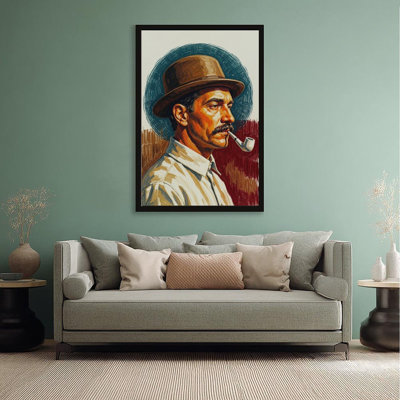 Canvas Wall Art Man with Pipe Vintage Poster Print Home Decor