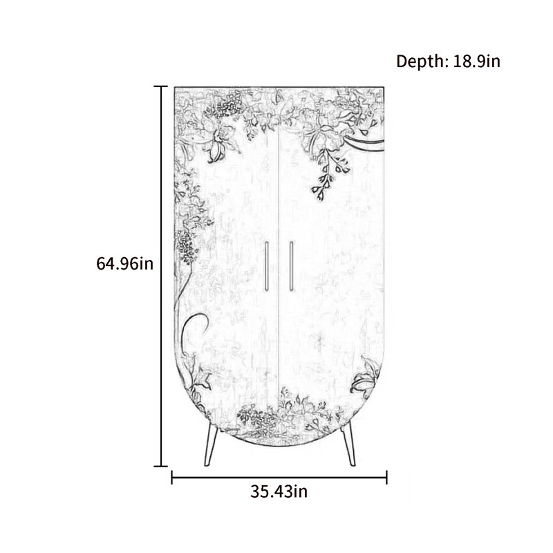 Modern Minimalist Double Door Wardrobe
