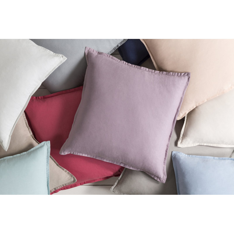 Orianna Linen Throw Pillow, 18" x 18", Beige, Down