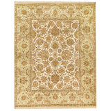 High-Quality Hand-Knotted Ivory And Gold Area Rug