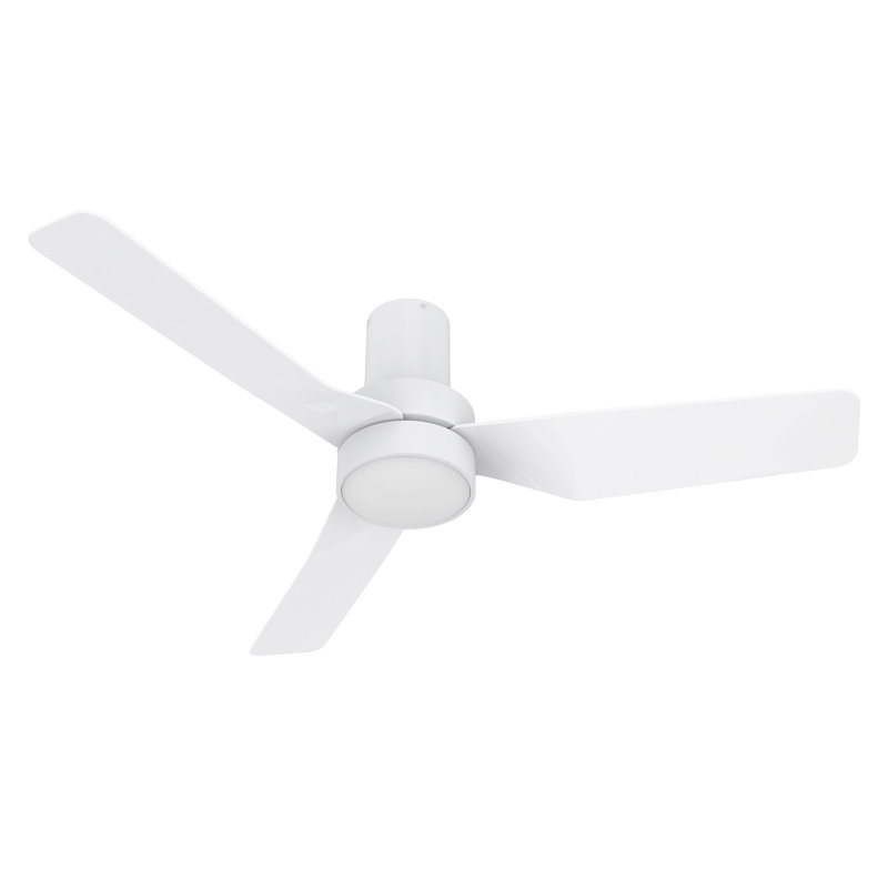  Ventilateur de plafond encastré intelligent à DEL 3 pales 44 "avec ensemble d'éclairage inclus, télécommande, Blanc