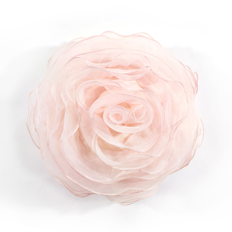 Floral Round Throw Pillow, Blush