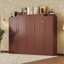 Lit escamotable pliable en bois de couleur brun avec rangement pour garde-robe pour chambres d'amis et petites chambres-845342159