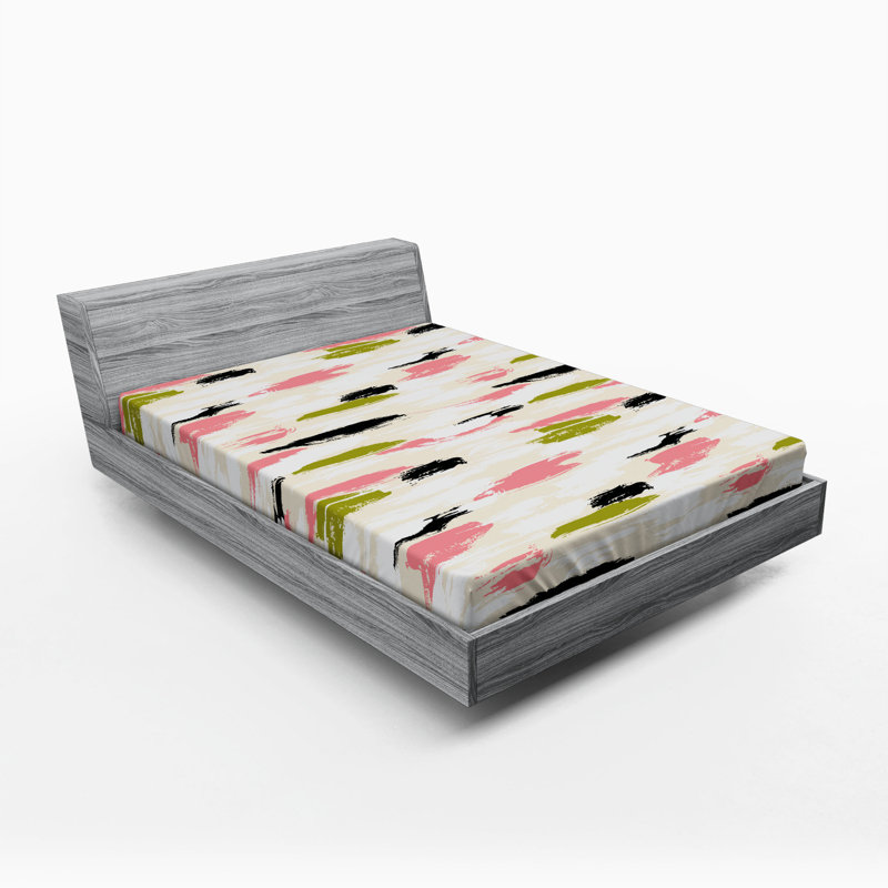 Microfiber Abstract Fitted Sheet, Full Fitted Sheet