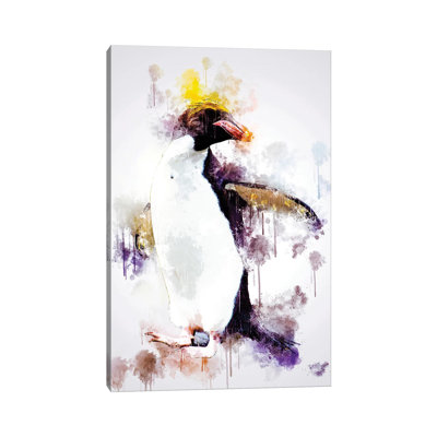 Macaroni Penguin 1 Piece Wrapped Canvas Painting