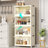 4 Tier Plastic Storage Bins With Lids, Stackable Storage Containers with Wheels, Folding Storage Boxes, Collapsible Storage Bins, Cabinets