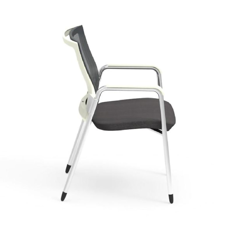 Chaise de salle d'attente en polyester 22,01 po avec structure en métal, gris, Blanc