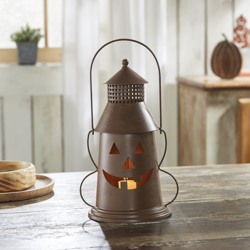Halloween Lantern Tealight Holder 12x8x6, Brown