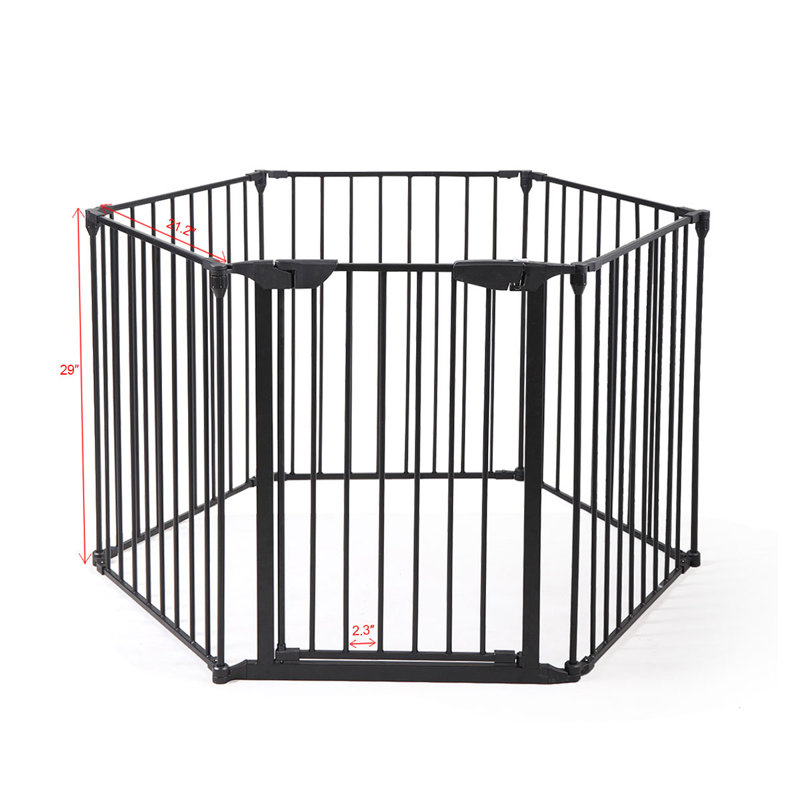 Barrière de sécurité pour bébé 6 panneaux, Noir
