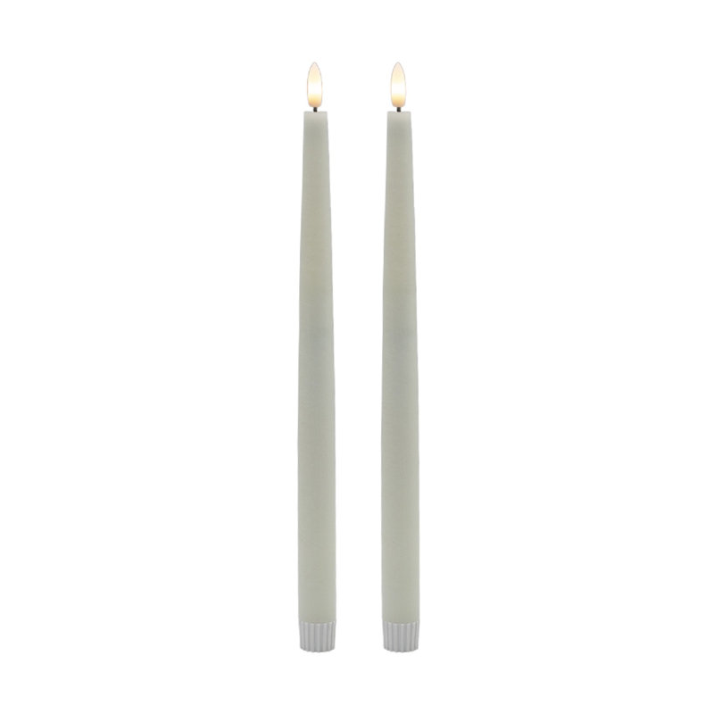 Grande chandelle sans flamme 2 pièces, Blanc