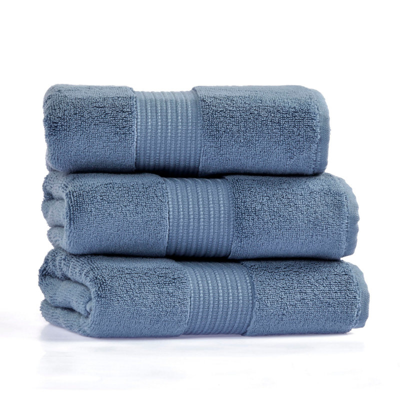 Soft & Absorbent Hand Towel, 100% Cotton, 19.7 x 35.4 inches | 450 GSM for Ultimate Durability | Machine Washable, Blue | Perfect for Home, Spa, Gym & Kitchen Use, Gentle Cycle, Tumble Dry Low