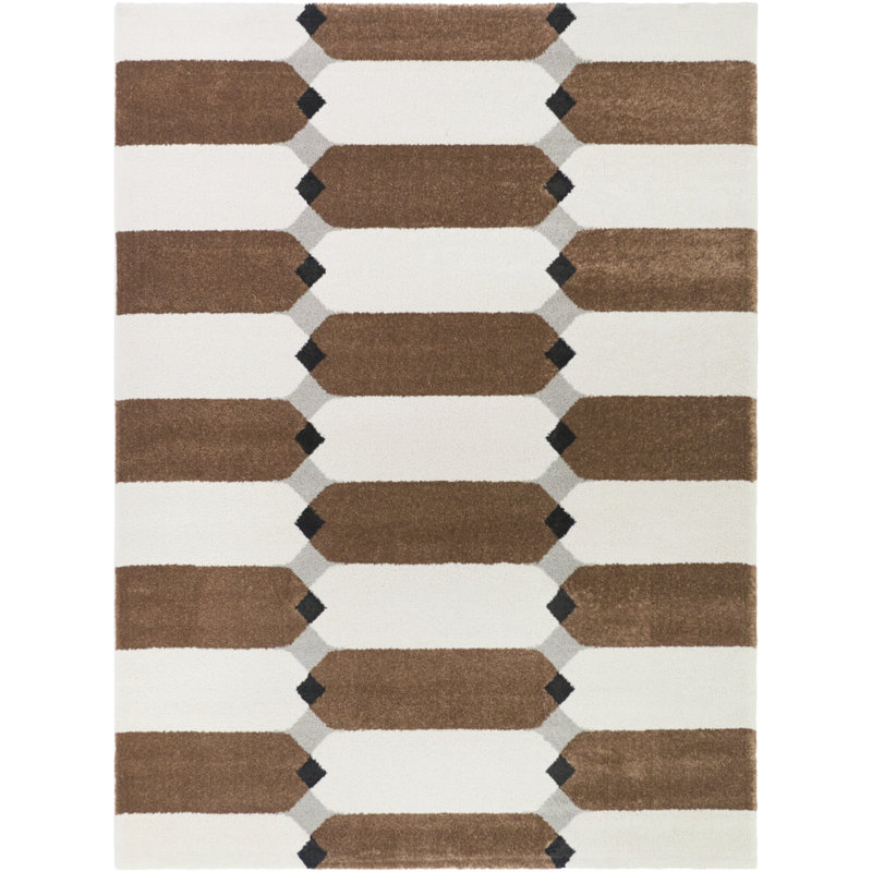 Cagnie Rust/Cream Southwest Modern Area Rug, Rectangle 5'3" x 7'