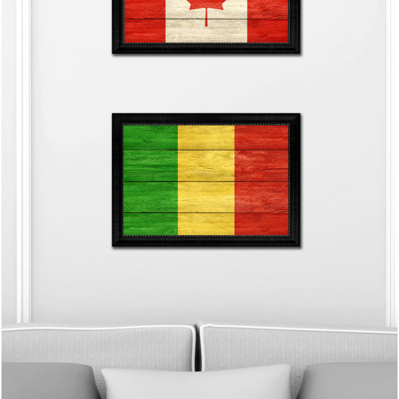 « mali country flag », impression sur toile encadrée, H 21 po x l 30 po x P 1 po, Noir