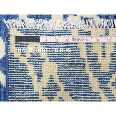 Swor One-of-a-Kind 12'2" x 15'2" New Age Rectangle Cotton and Wool Area Rug in Blue and White