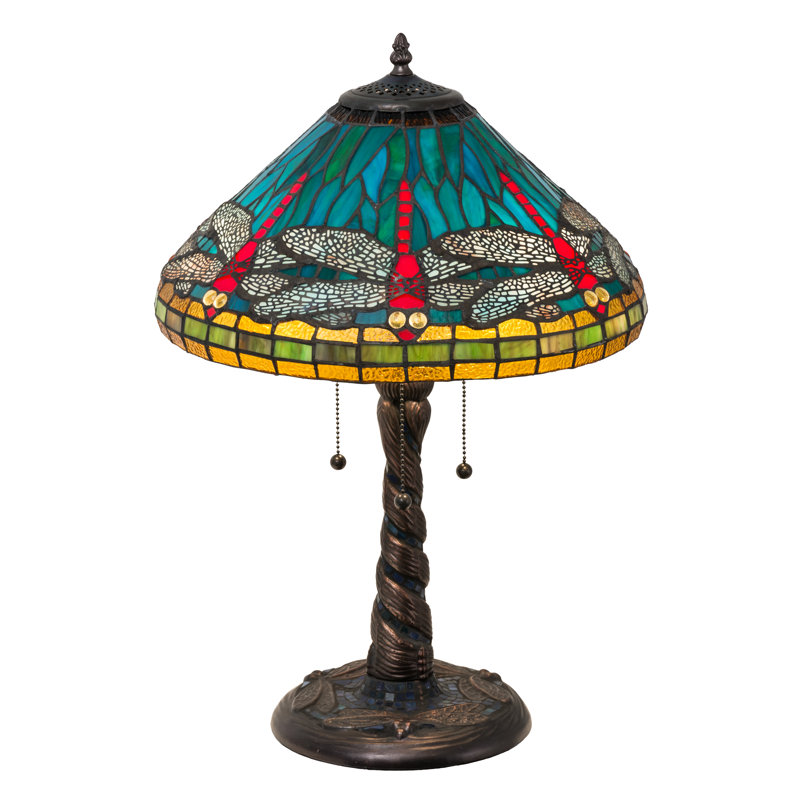 Meyda Tiffany & Stained Glass Table Lamp, Ocean Blue