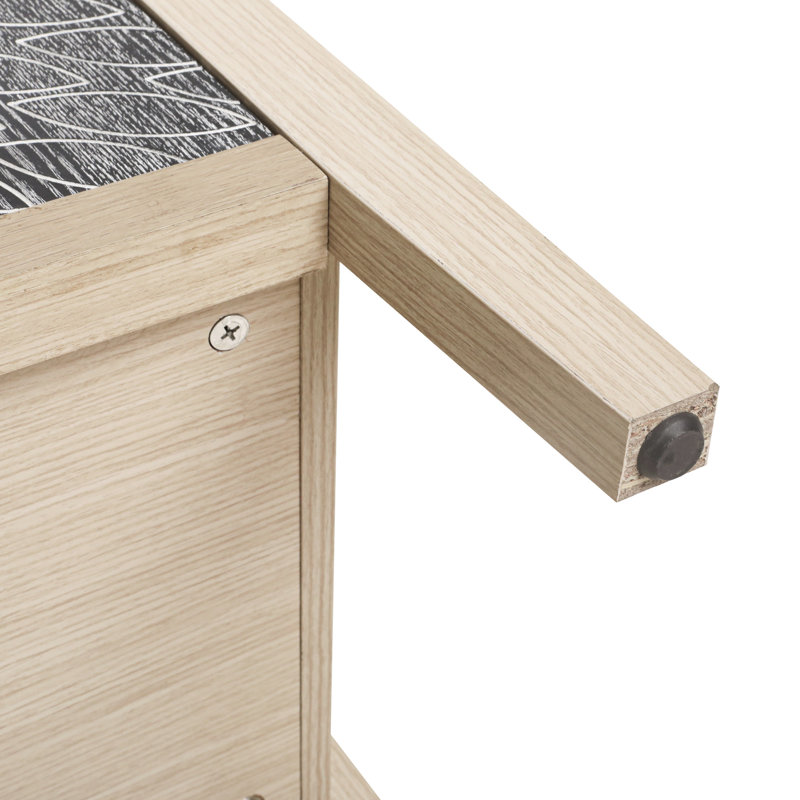 Armoire de rangement réglable à 2 portes pour couloir, salon, cuisine de couleur noire et naturelle, panneau de particules + matériau, avec sculpture exquise, imperméable à l'eau, panneau épaissi, basculement
