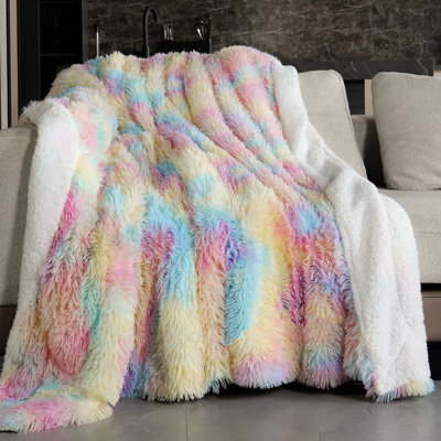 Luxury Sherpa Throw Blanket,Warm And Cozy Faux Fur Blanket For Couch Sofa Bed