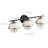 3-lamp matte black adjustable glass Vanity Light