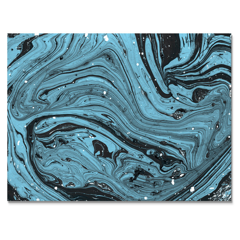 Marbre bleu - peinture sur toile, H 30 po x l 40 po x P 1,5 po, Toile tendue