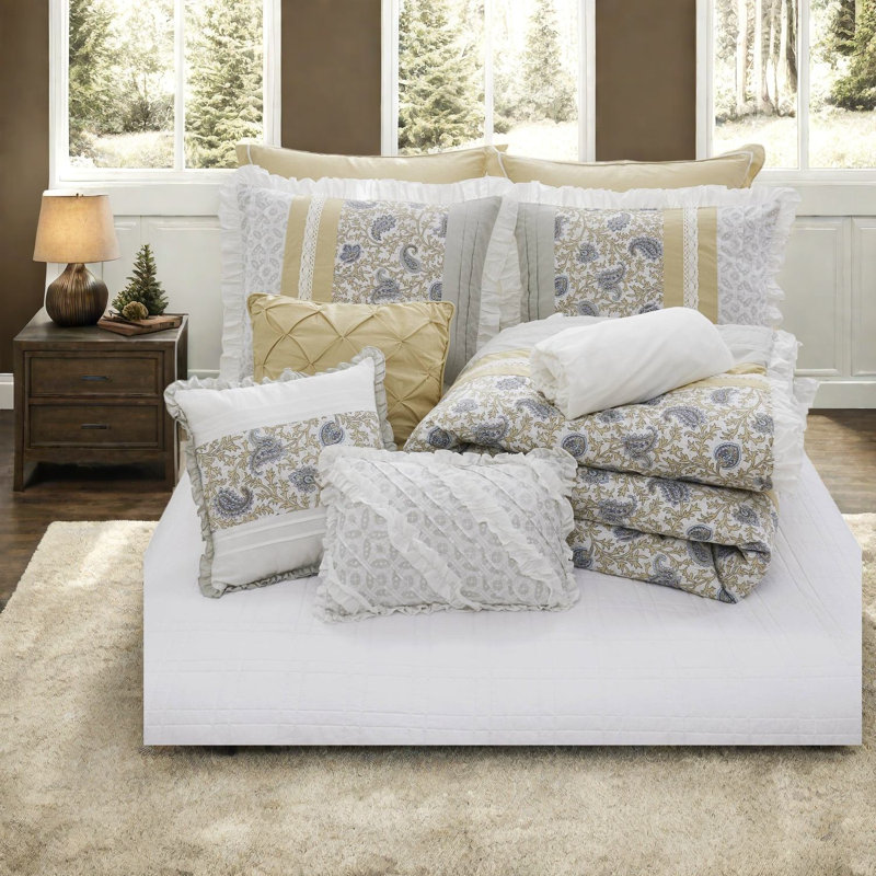 Ensembles de literie de qualité supérieure très grand, style campagnard en percale de coton pour la maison