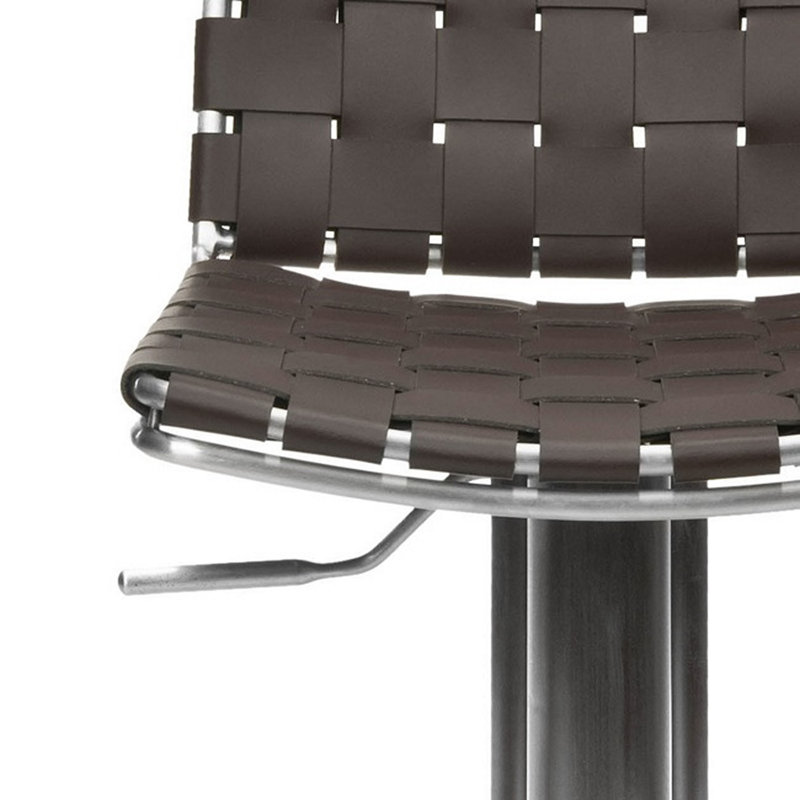 Barber Upholstered Adjustable Height Counter Stool, Brown