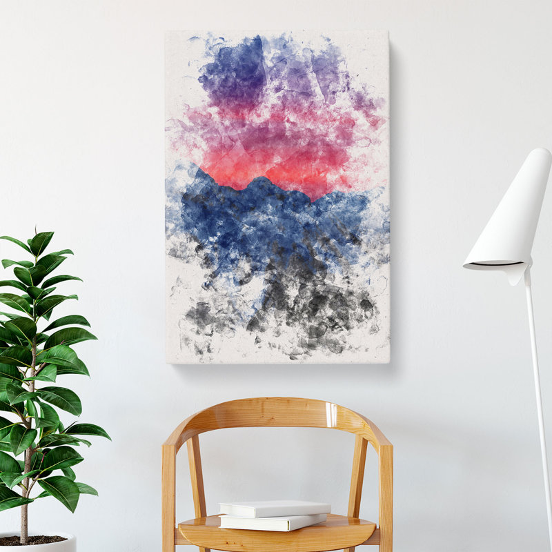 Mountain Sunset In Sion Switzerland - Wrapped Canvas Painting, 60cm H x 40cm W x 3cm D