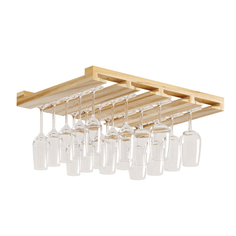 Sectional Under Cabinet Mount Wood Stemware Rack