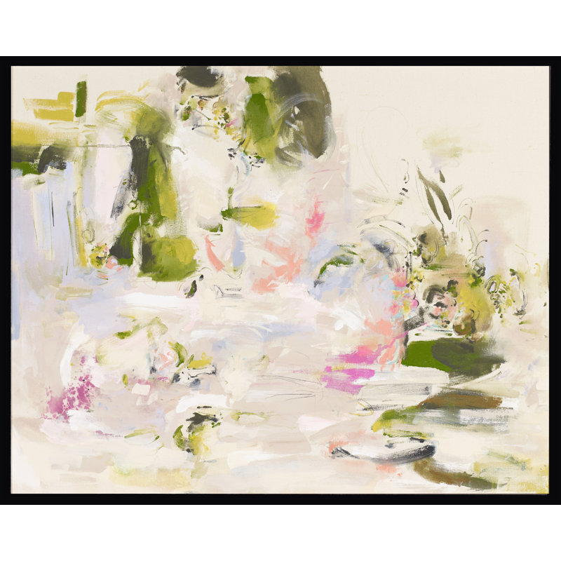 Lily Pond Painting, Black Framed