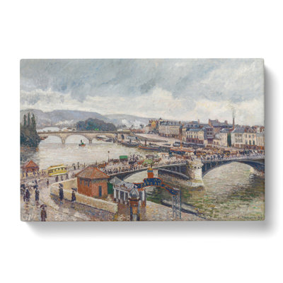 The Pont Boieldieu by Camille Pissarro - Wrapped Canvas Painting