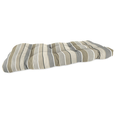 Sunbrella 44" x 18" Contoured Outdoor Wicker Bench Cushion