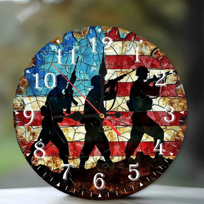 Horloge murale en bois 10 po, mouvement silencieux, à piles (piles AA non incluses), décor artistique, parfait pour les décorations