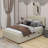 Full Size Velvet Upholstered Platform Bed With Twin Size Trundle-1476582062