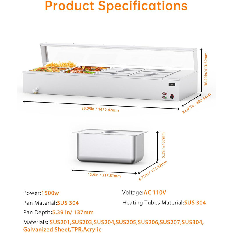Chauffe-plat commercial 96QT