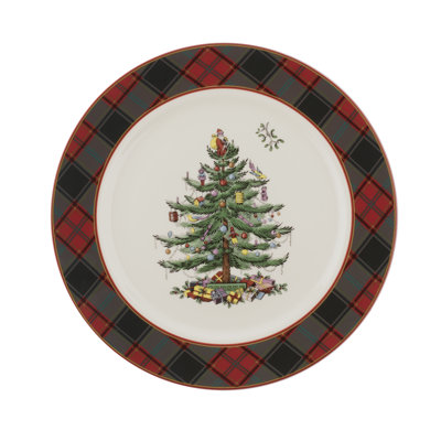 Spode - Arbre de Noël - Assiette tartan pour arbre de Noël