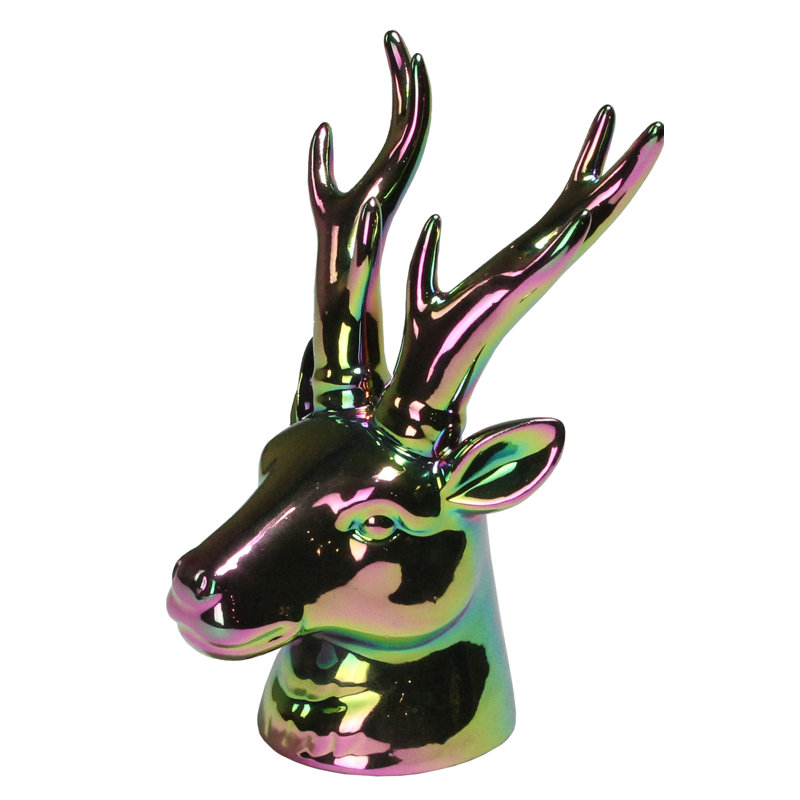 Décoration de Noël à tête de cerf électrolytique 7,5 "Rainbow