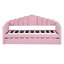 Lit de jour simple rembourré avec couchette, canapé-lit en velours avec ports de chargement USB et poches latérales, aucun sommier nécessaire (rose)-259564672