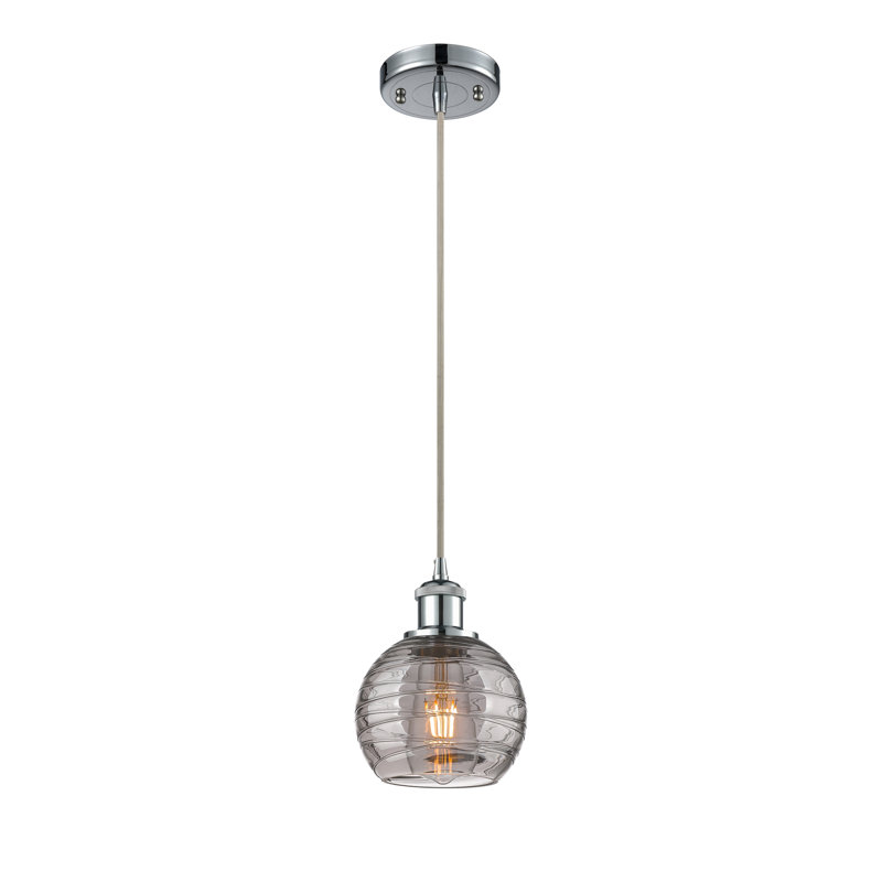 Luminaire suspendu à 1 lumière Carner, H 17,75 po x l 5,88 po x P 5,88 po, Chrome poli