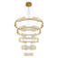 Grand lustre doré à 5 anneaux en cristal D47 "x H118" à intensité variable 2700k-6000k
