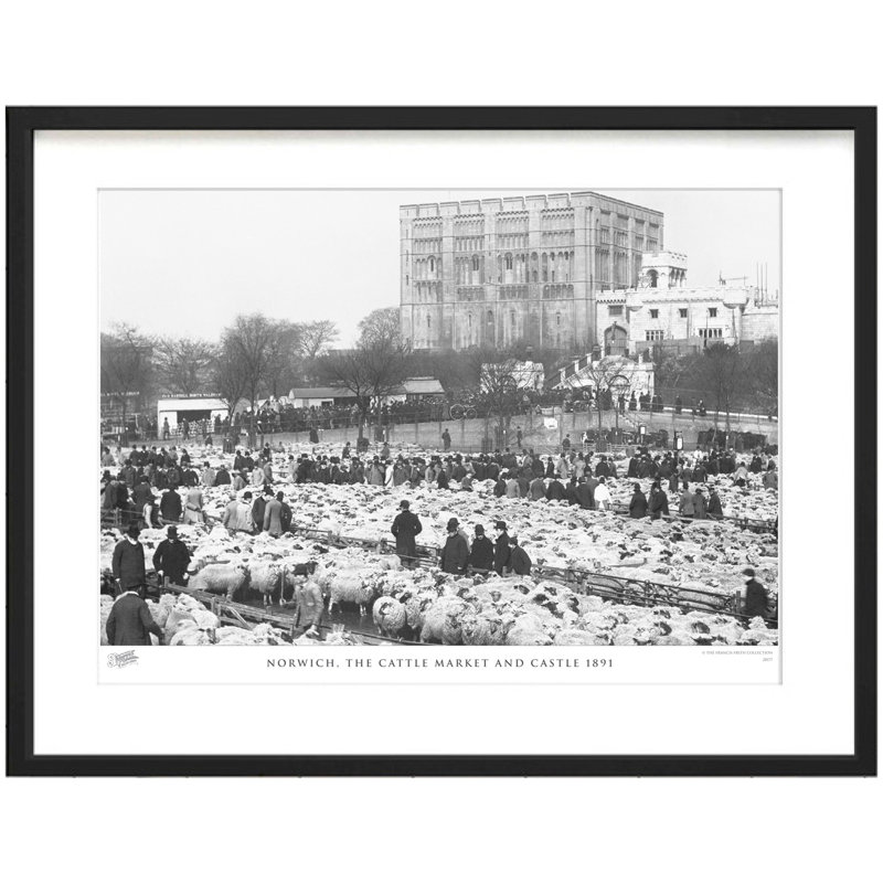 Norwich, The Cattle Market And Castle 1891 by Francis Frith - Single Picture Frame Print, 60cm H x 80cm W x 2.3cm D