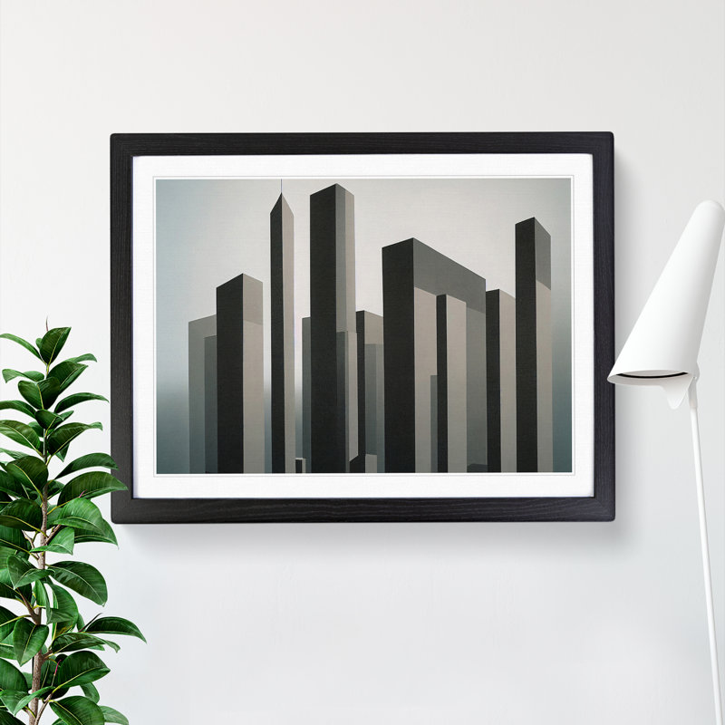 Elegant Skyline Architecture - Framed Print, Black , 34cm H x 46cm W x 2cm D